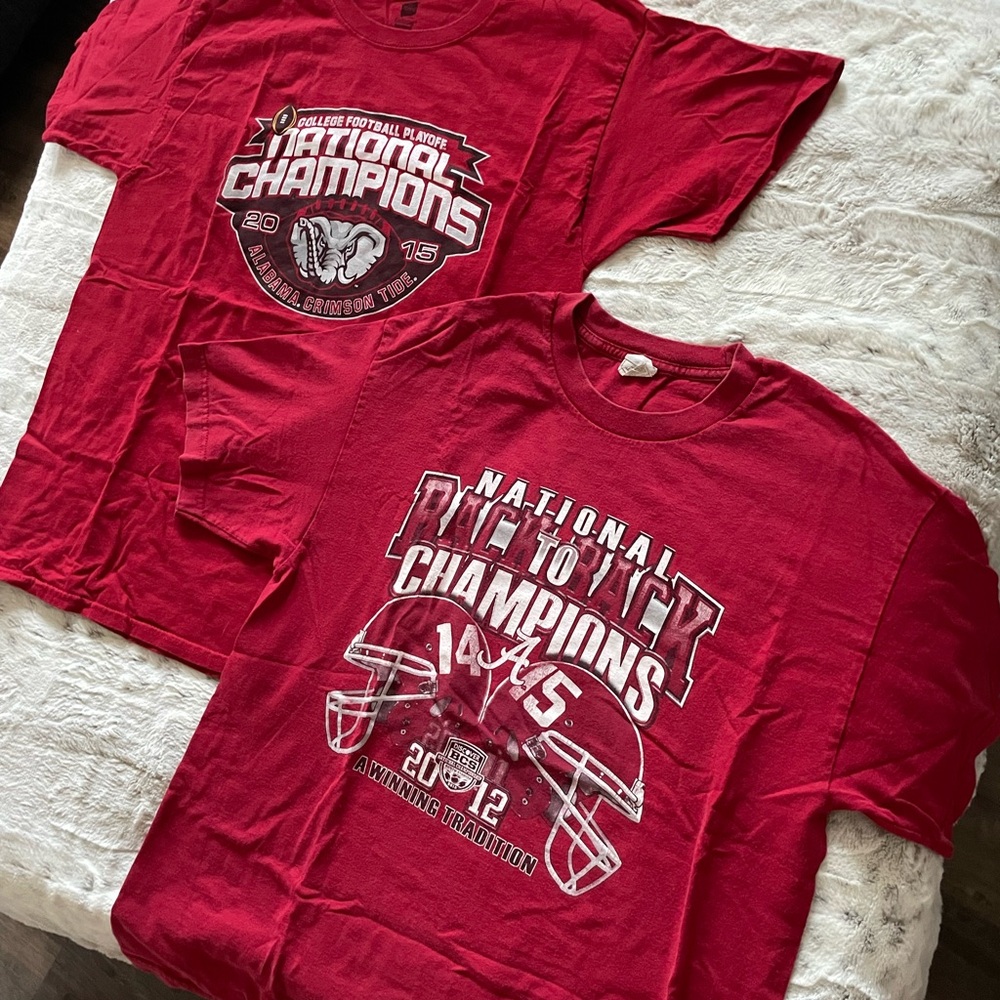 Bundle Alabama Crimson Tide National Champion CFB Pack (2) (‘12,’15): Men Large